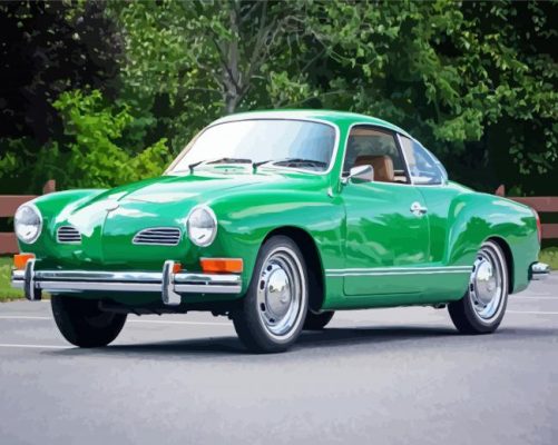 Green Karmann Ghia Paint By Numbers