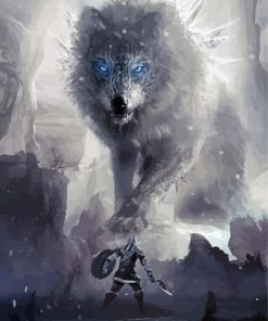Grey Fenris Wolf Paint By Numbers
