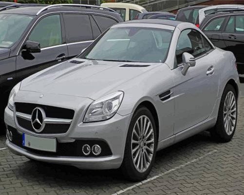 Grey Mercedes Benz SLK Paint By Numbers