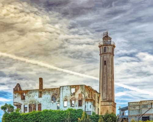 Grey Sky In Alcatraz Island Paint By Numbers