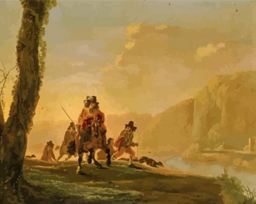 Landscape With A Departure For A Hunt By Jan Asselijn Paint By Numbers