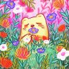 Little Bear In Flower Field Art Paint By Numbers
