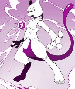 Mewtwo Illustration Paint By Numbers