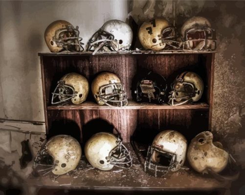 Old NFL Helmets Paint By Numbers