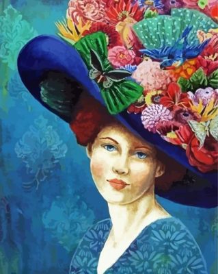 Oman And Floral Hat Art Paint By Numbers