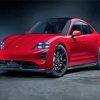 Porsche Taycan Red Car Paint By Numbers