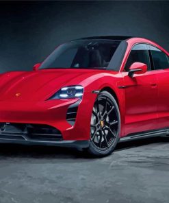 Porsche Taycan Red Car Paint By Numbers