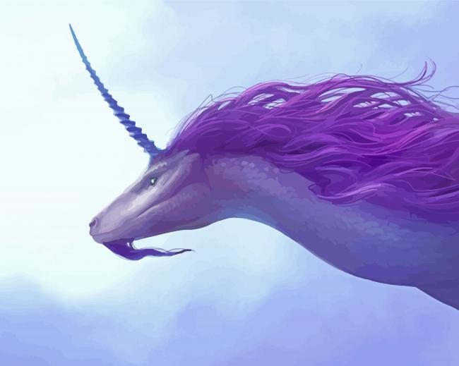 Purple Unicorn Dragon Paint By Numbers