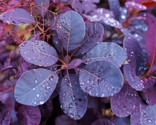 Purple Leaves Paint By Numbers