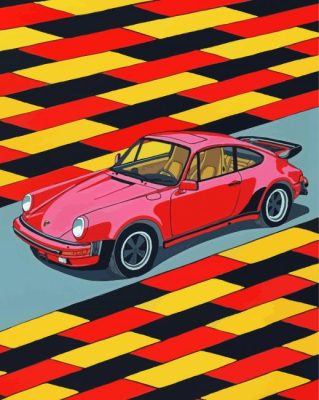 Red 911 Turbo Paint By Numbers