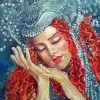 Red Hair Woman Dreaming Paint By Numbers