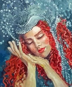 Red Hair Woman Dreaming Paint By Numbers