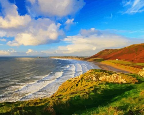 Rhossili Bay Paint By Numbers