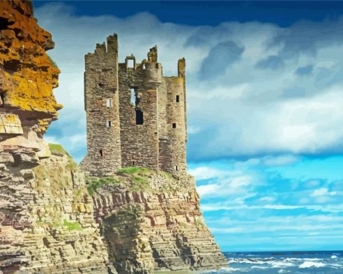 Ruins Seascape Castle Paint By Numbers