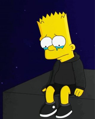 Sad Bart Cartoon Paint By Numbers