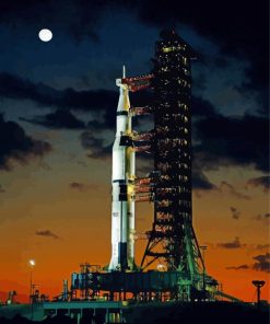 Saturn V Space Rocket Paint By Numbers