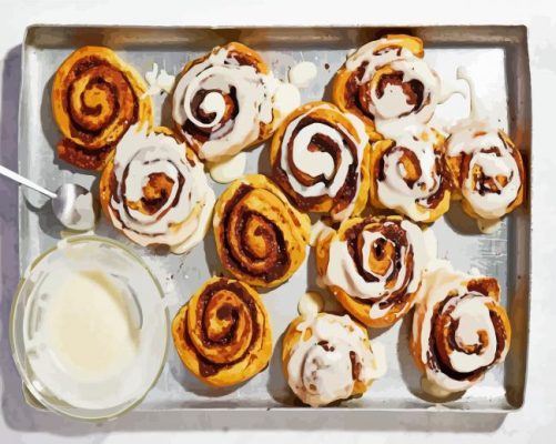 Tasty Cinnamon Bun Paint By Numbers