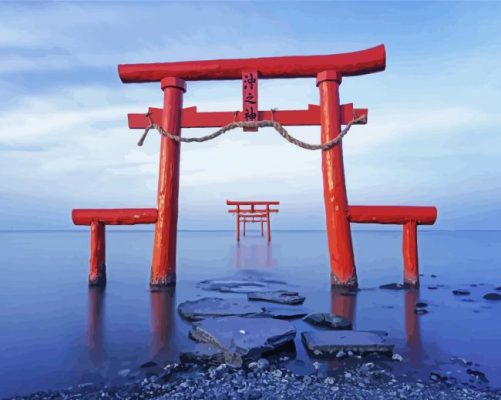 The Floating Torii Gate Paint By Numbers