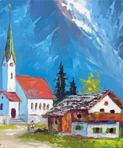 Vintage Alpine Village Paint By Numbers