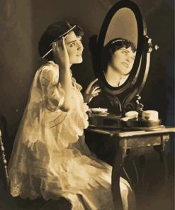 Vintage Woman Mirror Paint By Numbers