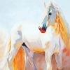 White Alone Horse Paint By Numbers