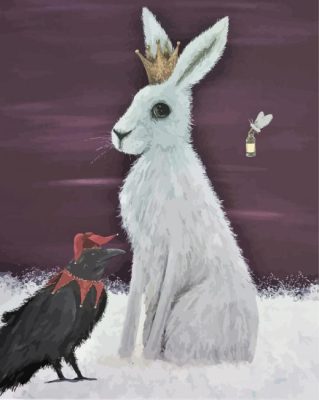 White Winter Hare Animal Paint By Numbers