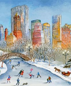 Central Park Winter Art Paint By Numbers