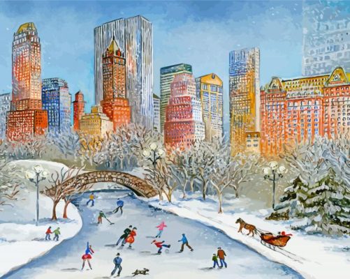 Central Park Winter Art Paint By Numbers