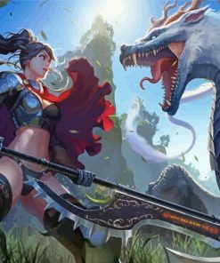 Woman Dragon Slayer Paint By Numbers