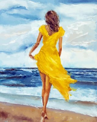 Woman In Yellow Dress Paint By Numbers