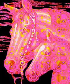 Abstract Pink Horses Paint By Numbers