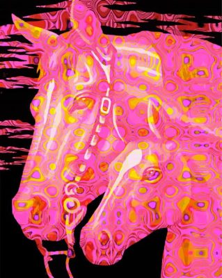 Abstract Pink Horses Paint By Numbers