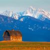 Aesthetic Montana Mountain With Barn Paint By Numbers