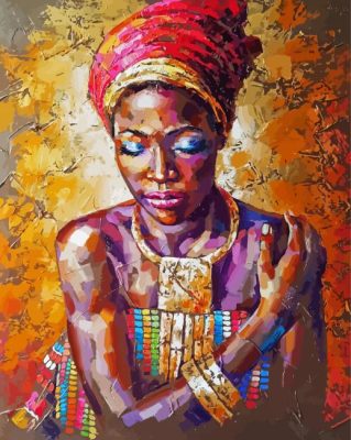 African Woman Wearing Jewelry Paint By Numbers