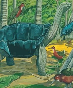 Aldabra Tortoise And Birds Paint By Numbers