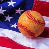 American Flag Baseball Paint By Numbers