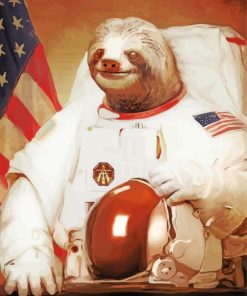 Astronaut Sloth In Suit Paint By Numbers
