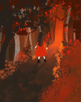 Autumn Stroll Girl Paint By Numbers