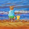 Baby Girl At Beach Paint By Numbers