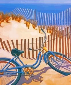Beach Bike On Sand Paint By Numbers