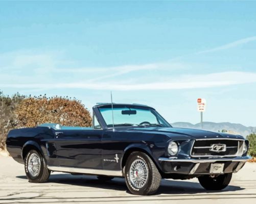 Black 1967 Mustang Convertible Paint By Numbers