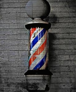 Black And White Barbershop Pole Paint By Numbers