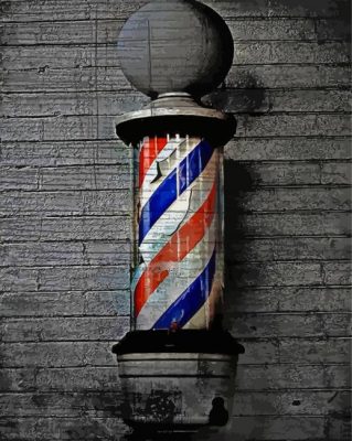 Black And White Barbershop Pole Paint By Numbers