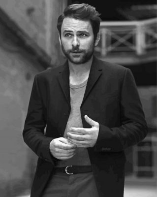 Black And White Charlie Day Paint By Numbers