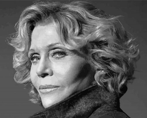 Black And White Jane Fonda Paint By Numbers