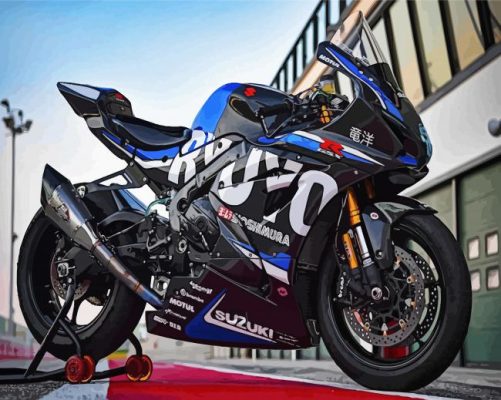 Black And Blue Suzuki Gsxr Paint By Numbers