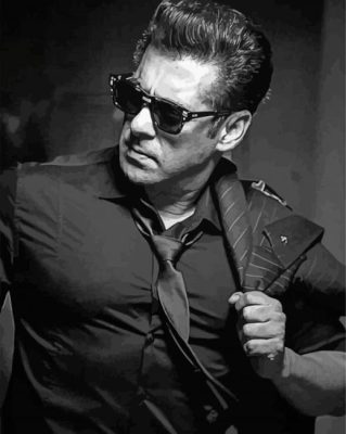 Black And White Salman Khan Paint By Numbers