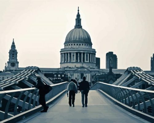 Black And White St Paul's Cathedral Paint By Numbers