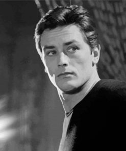Black And White Young Alain Delon Paint By Numbers