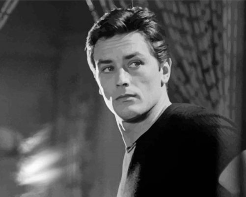 Black And White Young Alain Delon Paint By Numbers